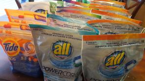 16 Tide pods and All pacs= 292 loads!