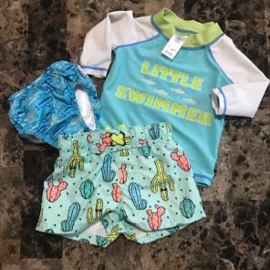 Cat And Jack Swim Set And Diaper 6m
