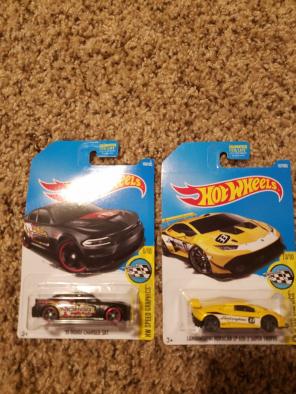 Lamborghini and charger (hot wheels)