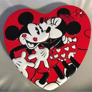 Minnie and Mickey Mouse Heart Shaped Tin