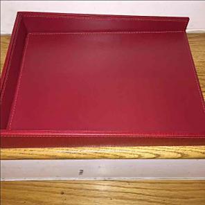 Vintage leather Computer paper tray