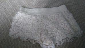 Tan lace shorts