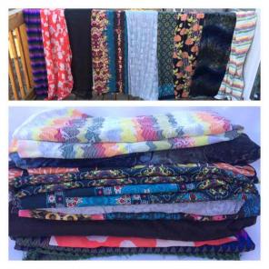 RESERVED Big Box of Fabric Various Cuts