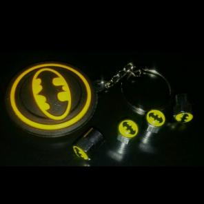 BATMAN Keychain & 4 Valve Stem Covers