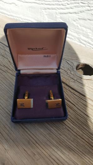 Murat French Gold "B" Vintage Cufflinks