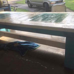 Large scale reclaimed wood table