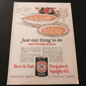 Antique 1926 Ad Beech Nut Spaghetti