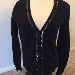 Women's Black Sequined Sweater