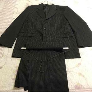 Men's suit - black with white stripes