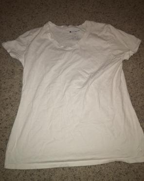 white champion brand v-neck