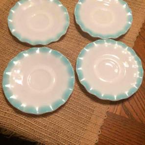 4 Hazel Atlas turquoise crinoline