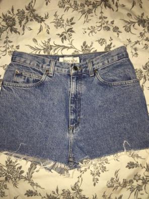 high waisted denim shorts