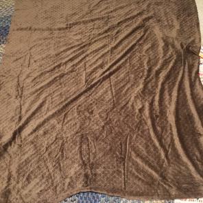 Large Piece Of Brown Minky Dot Fabric