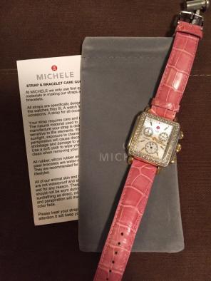 Michele Two Tone Diamond Deco Watch
