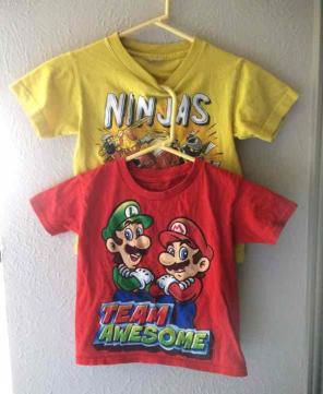 Boy Shirts Ninjago and Mario 4-5t