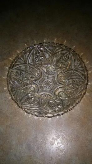 Antique glass serving bowl