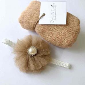 Newborn Brown And Gray With Headband