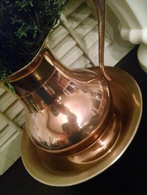 Brass pitcher with bowl
