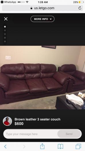 Leather Couch With Central Table