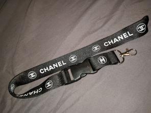 Adidas black white lanyard keychain