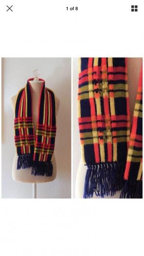 Vintage 70s Stripe Fringe Winter Scarf