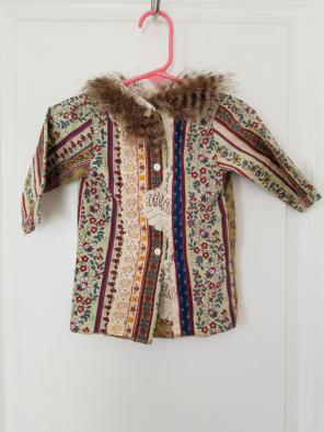 Handmade boho upcycled vintage top 6-12m