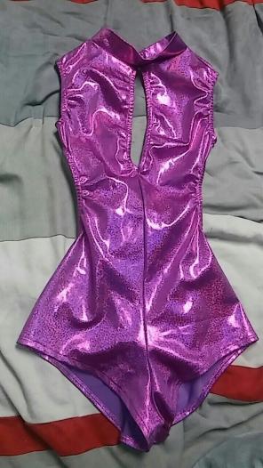 Purple holographic bodysuit