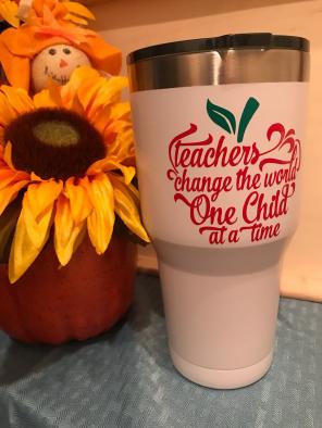 30 Oz White Teacher Tumbler/coffee Mug