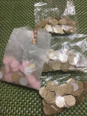 Gold & White Pink Confetti