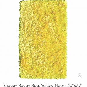 Yellow Shaggy Rug