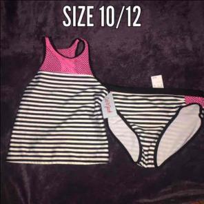 2pc girl large 10/12 bathing suit swimwe