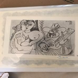 Picasso Art Piece From Book Hand Signed