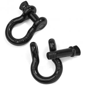 Pair of Coated D-Shackles for Towing