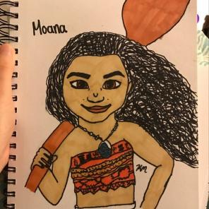 7x10 Disney Moana Drawing