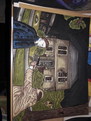 Michael Myers Watercolor Painting