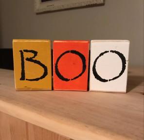 BOO Handmade Halloween Wood Blocks