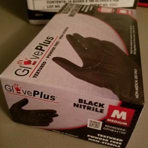 Md Black nitrile gloves LATEX free