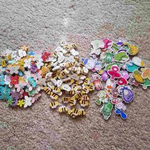 226pcs mixed wood sewing buttons baby
