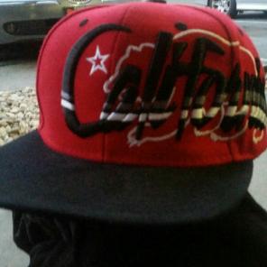 Red & black california snap back