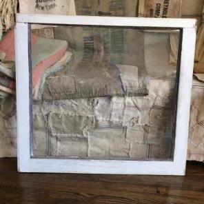 Vintage window frame pane wood no glass