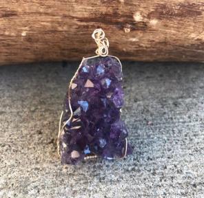 Amethyst Cluster Crystal Necklace