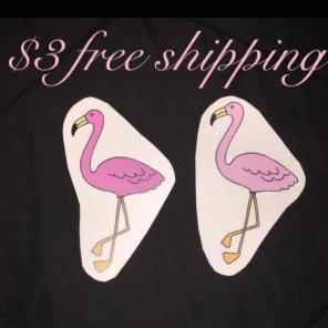 (2) flamingo stickers