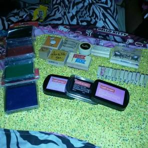41 PIECE STAMP & INK SET(NEW & USED)