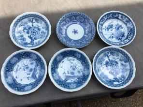 Blue And White Shallow Bowls