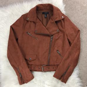 Faux Suede Moto Jacket