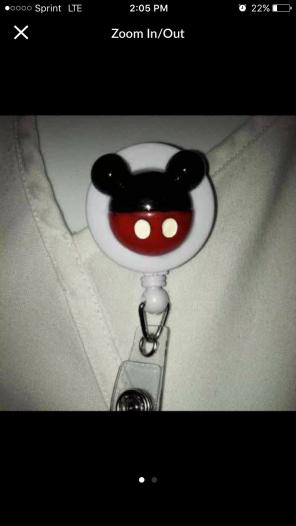 Mickey Mouse ID Badge Holder Nurse RN MD
