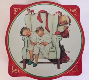 1995 Christmas Snickers Tin Box Rockwell