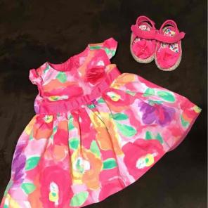 Baby Girl 0-3 Month Dress w/Shoes