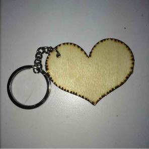 Wooden Heart Keychain