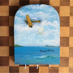 Airplane Wall Hanging with Hooks
